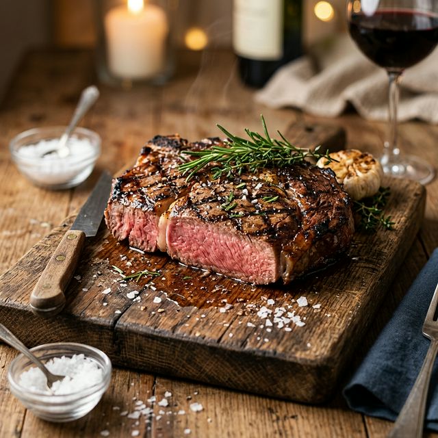 Delicioso chuletón a la brasa